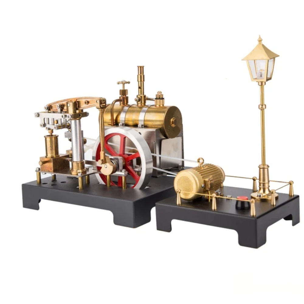 Full Metal Beam Steam Engine Model Building Kits Horizontal Boiler with Centrifugal Regulator DIY Assembly Kit 84PCS
