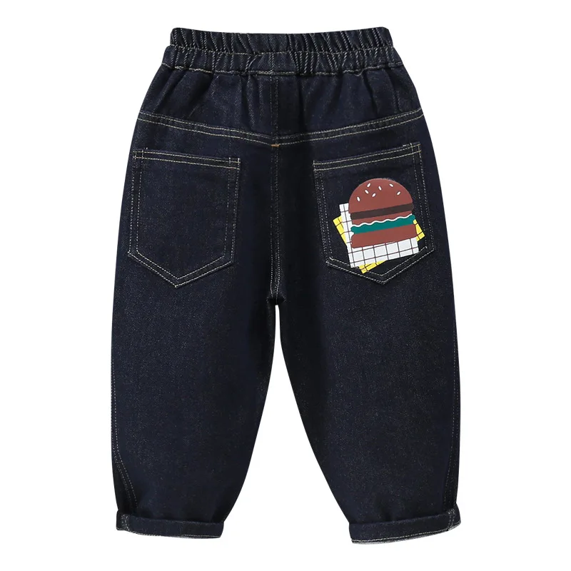 

Весенне-осенние джинсовые штаны для маленьких мальчиков, хлопковые гамбургские джинсы для мальчиков, повседневные свободные брюки с эластичной резинкой на талии для детей, мальчиков 2–8 лет