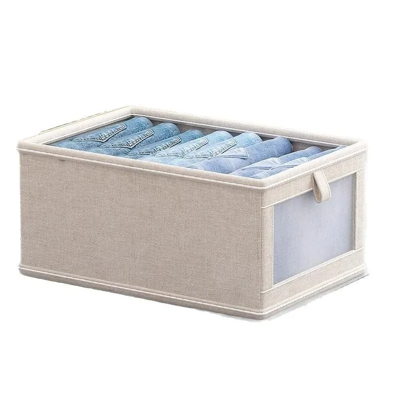 1PC Visible Wardrobe Storage Cabinet Drawer Organizer Box for T-Shirts Jeans Underwear Pants Clear Clothes Storage Solution view 6