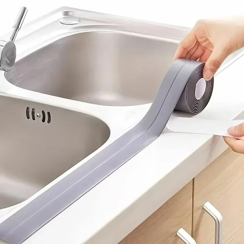 1m/3.2m PVC Waterproof Sealing Tape Self Adhesive Bathroom Sink Shower Bathtub Toilet Wall Sticker DIY Home Repair Sealant