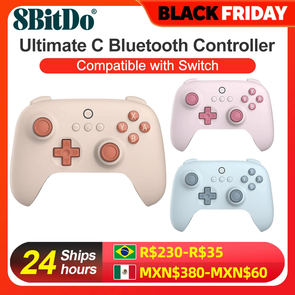 8bitdo-final c sem fio alps joystick, bluetooth, controlador de jogos para nintendo switch, oled lite