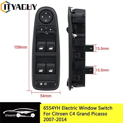 96639383ZD 6554YH para Citroen C4 I Grand Picasso 2007-2014 interruptor de ventana eléctrica de coche regulador de botón de Control de espejo principal