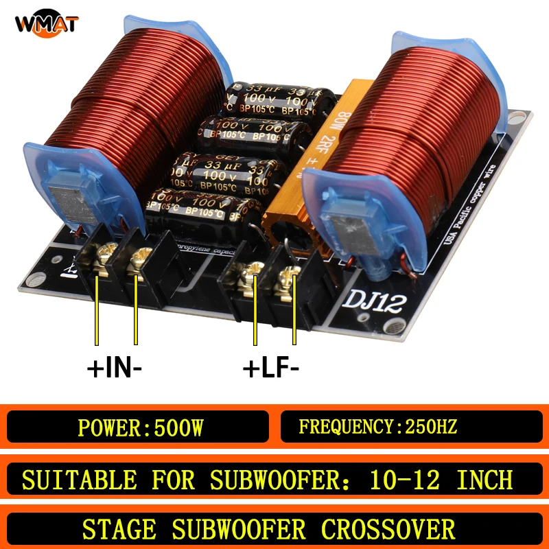 

DJ12/Stage Subwoofer Crossover Single 10-12 Inch 500W Power 250Hz Crossover Point for Large Stage Performance KTV Bar