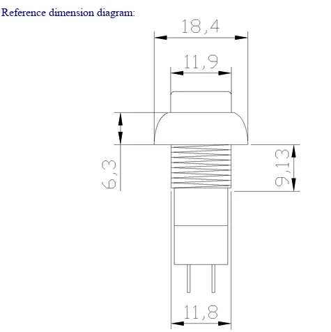 10 Stück PBS-11, runder, selbstverriegelnder und selbstrückstellender Impulsschalter, kleiner Knopfschalter, Lochgröße 12 mm. – Detail 4