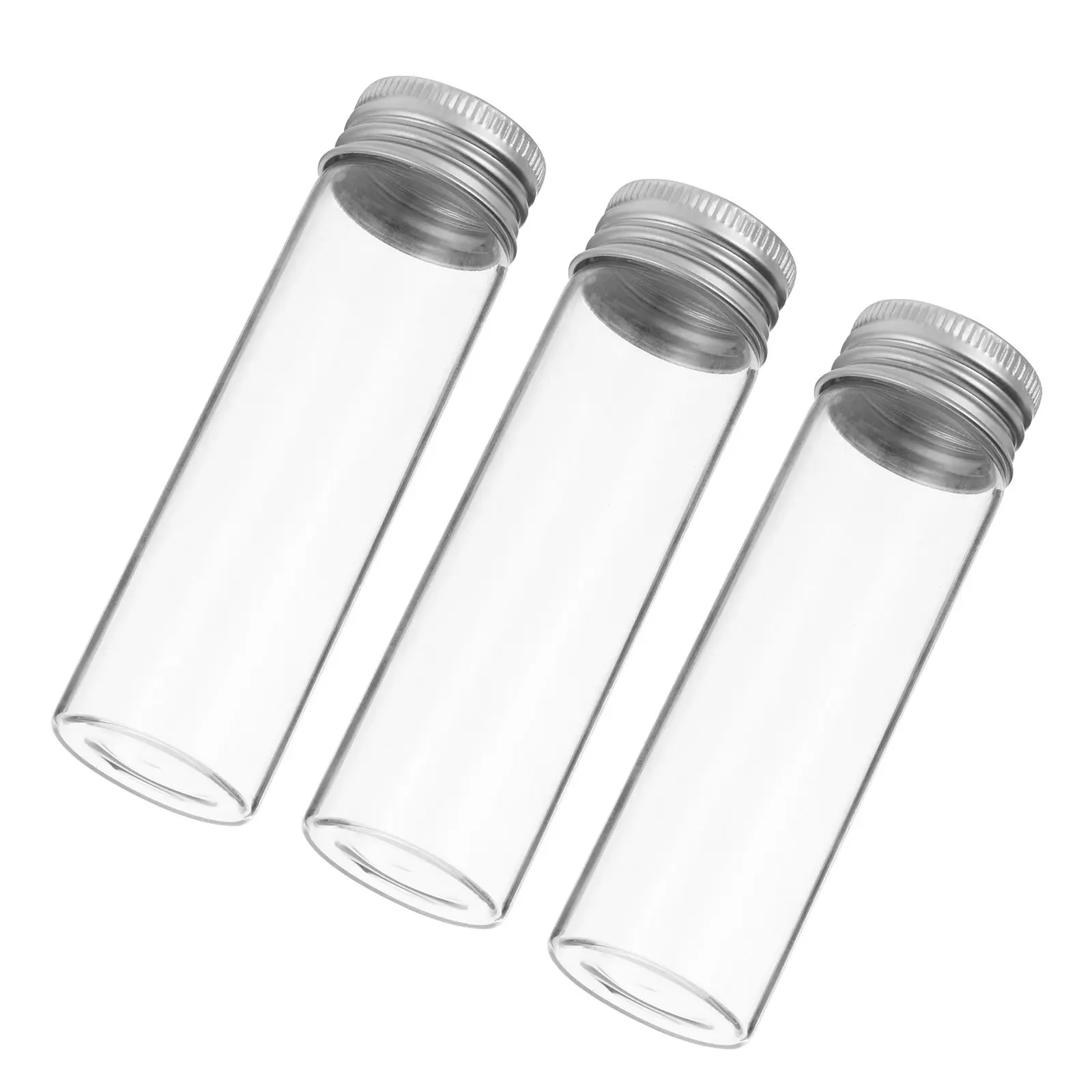 

20Pcs Glass Test Tubes Aluminium Cap Clear Storage Bottles for DIY Gifts Candy Tea Powder Kitchen Container Aluminium Bottle