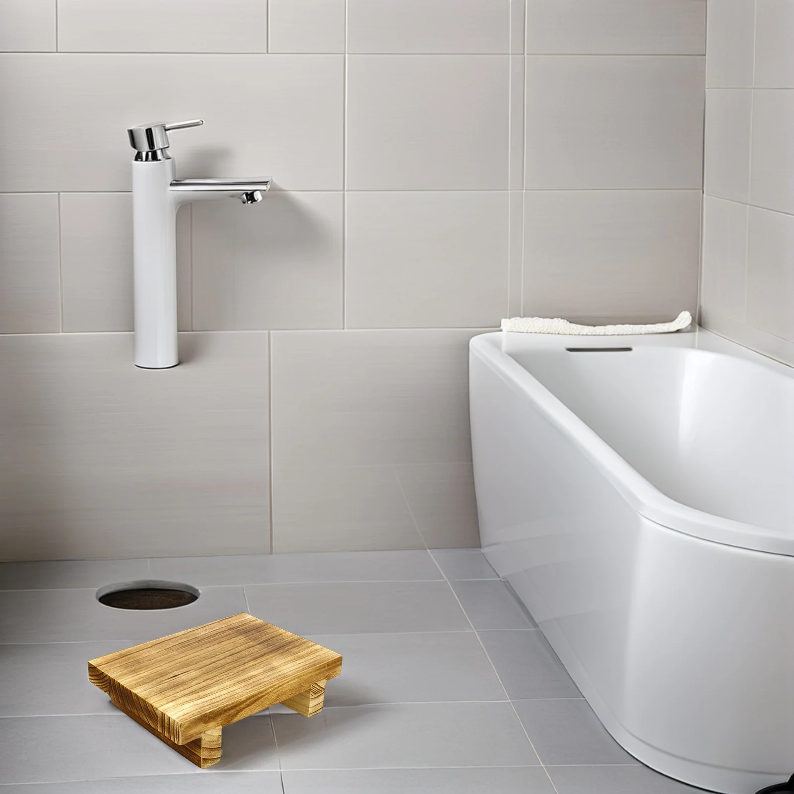 

Wood Foot Stool Stable Footrest Lightweight Improve Circulation Office Bedroom Bedside Stepping Stool Home Use