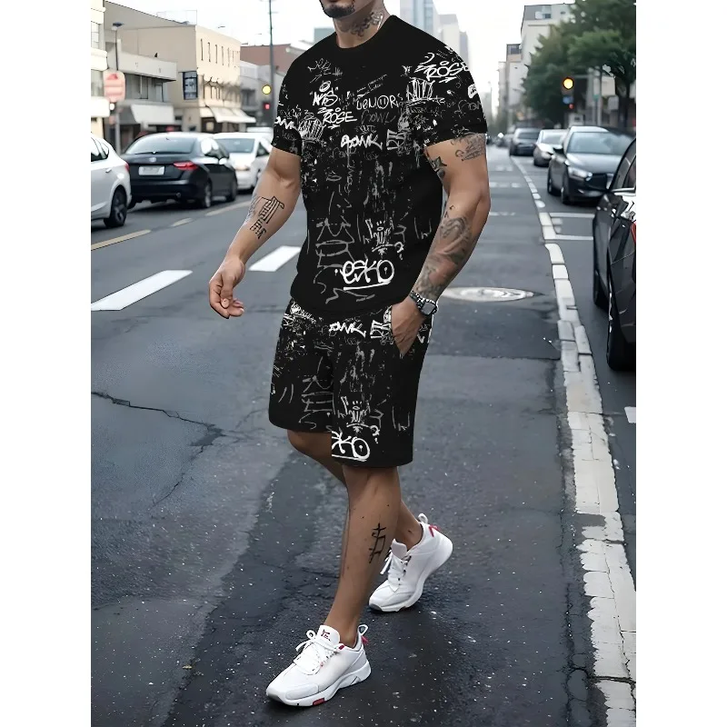 

New 3D Printed Patterns for Summer 2025 Fashionable Trendy Casual Simple and Stylish Short Sleeved Men's Clothing