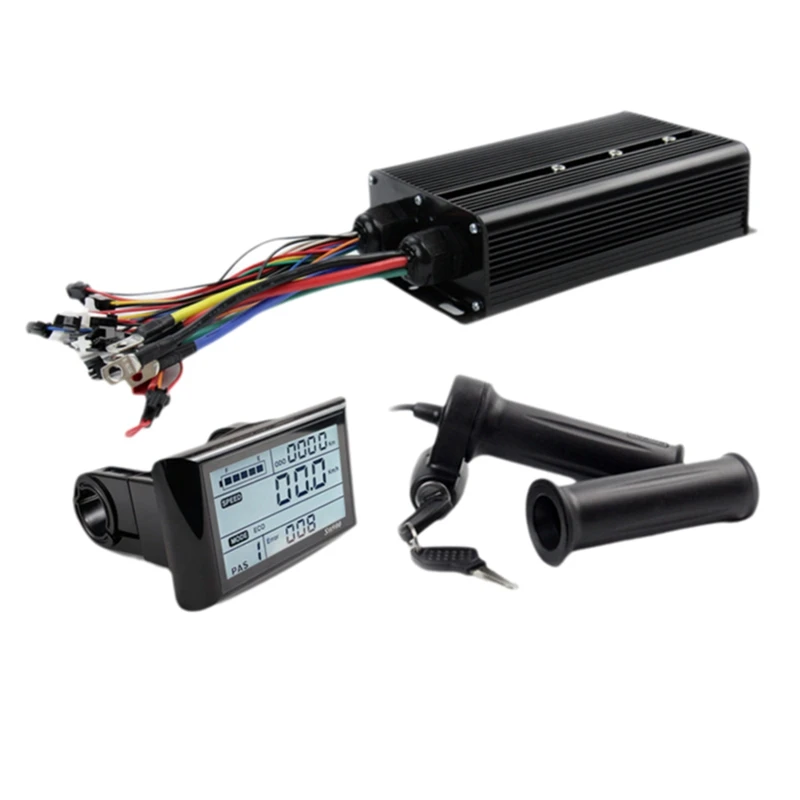 Tri-Mode Controller 36V/48V/52V 80A with SW900 Instrument Panel+Locking Throttle for 2000W Lithium Battery Retrofit Kit