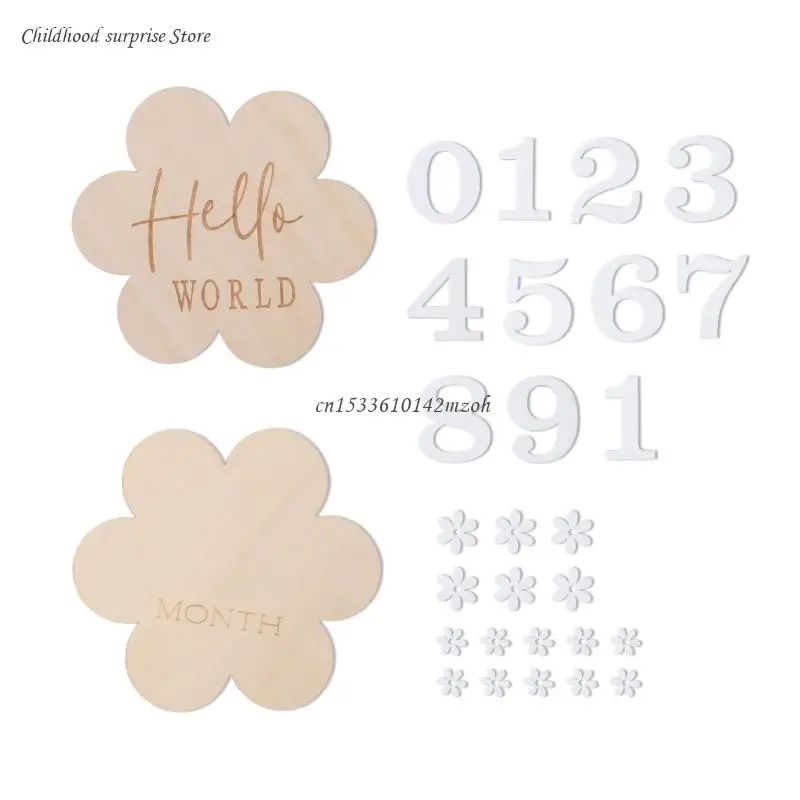 

Baby Souvenir Cards DIY Flower Photo Card Newborn Growth Photography Card Infant Shower Souvenir Collection Dropship