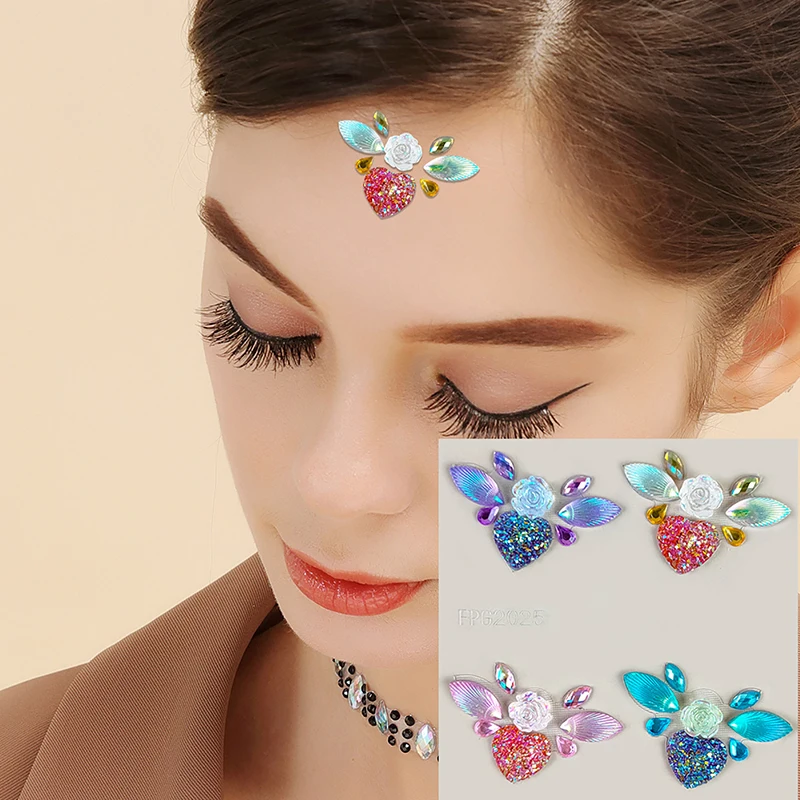 3D Face Tattoo Jewels Stickers Shiny Face Decoration Rhinestones Sticker Body Art Decoration Stage Makeup Decoration Tool