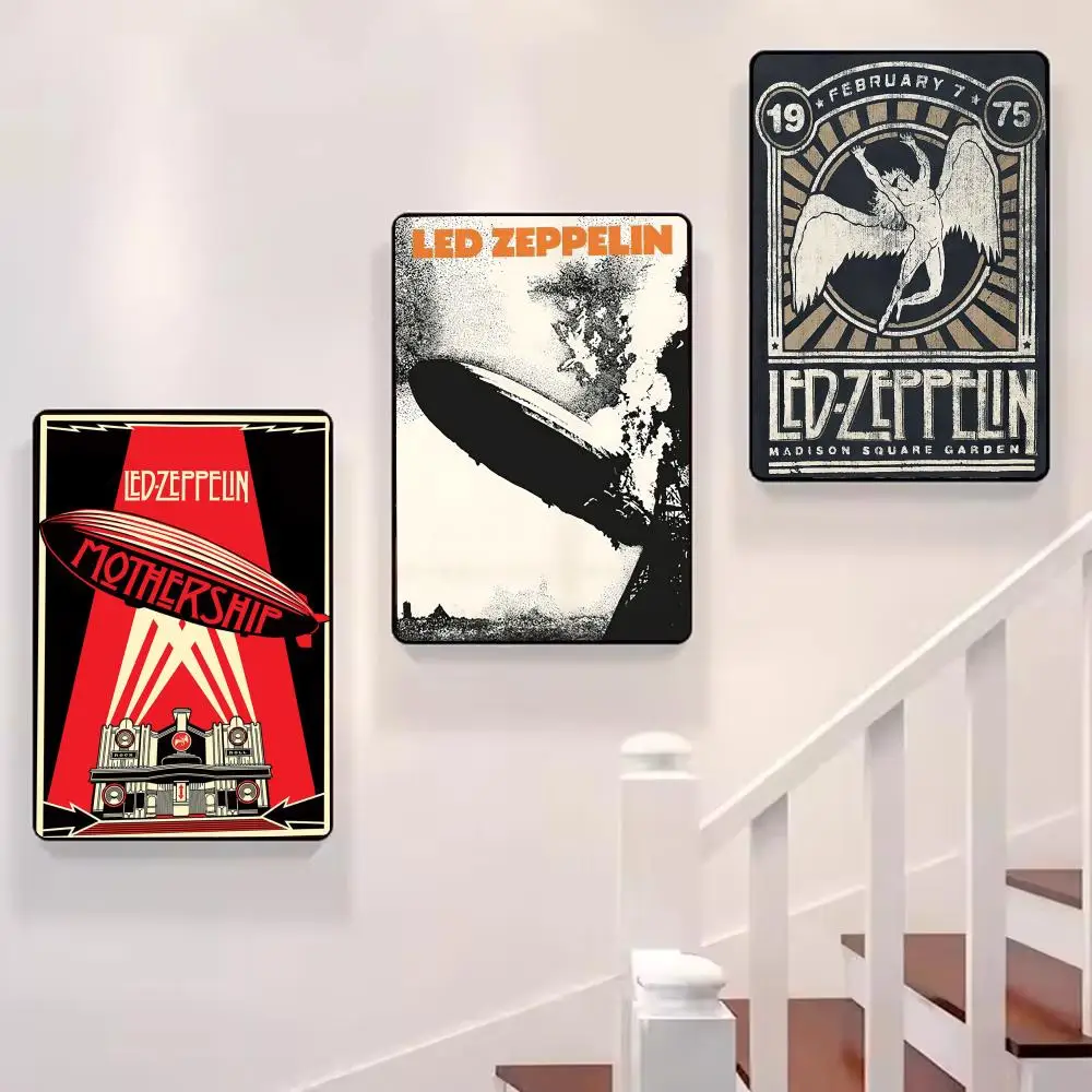 Band L-Led Cool-Z-ZeppelinS Painting Calligraphy pictures Room Home bedroom interior wall decoration Canvas Poster art mural