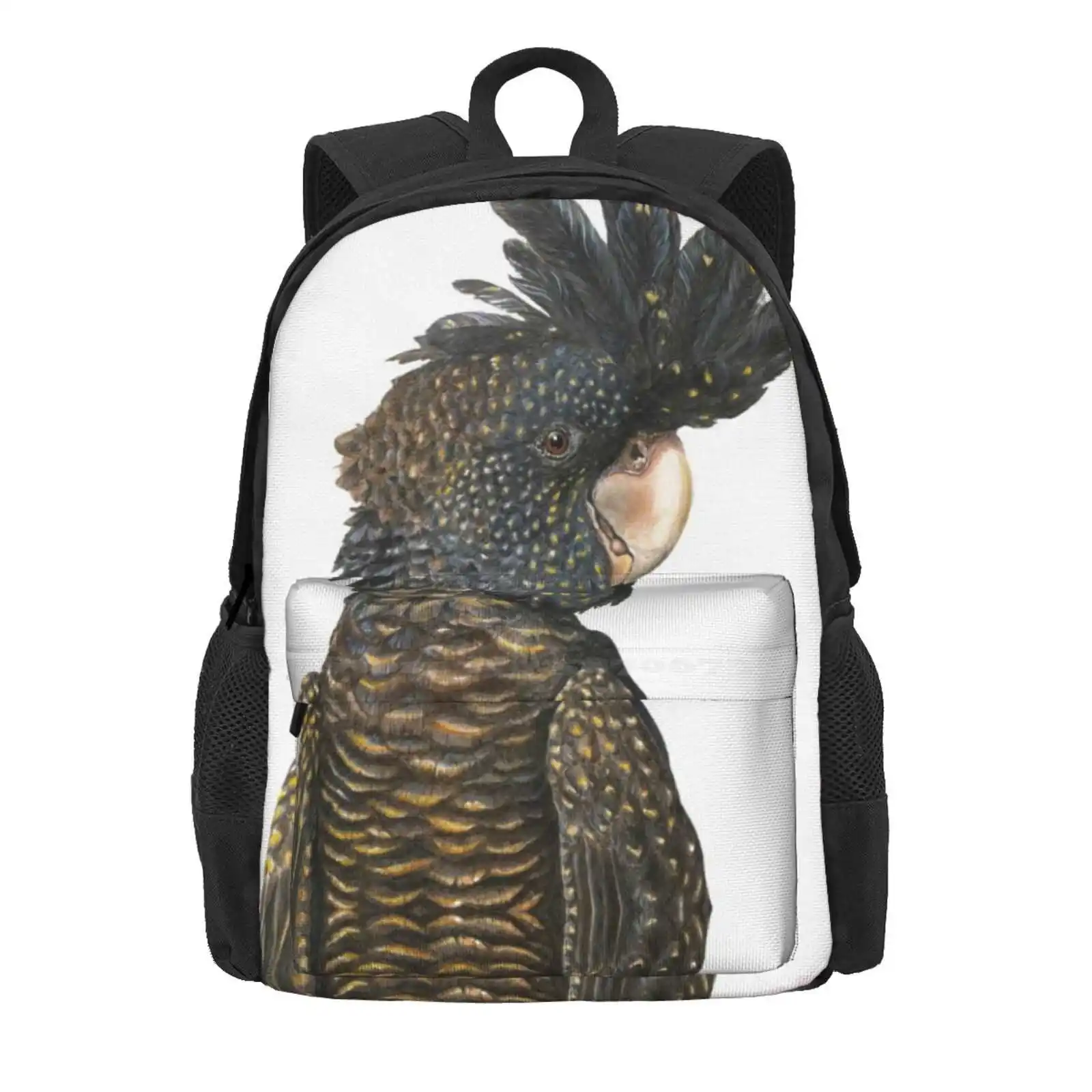 Black Cockatoo - By Nadya Neklioudova Hot Sale Schoolbag Backpack Fashion Bags Red Tailed Black Cockatoo Australian Cockatoo