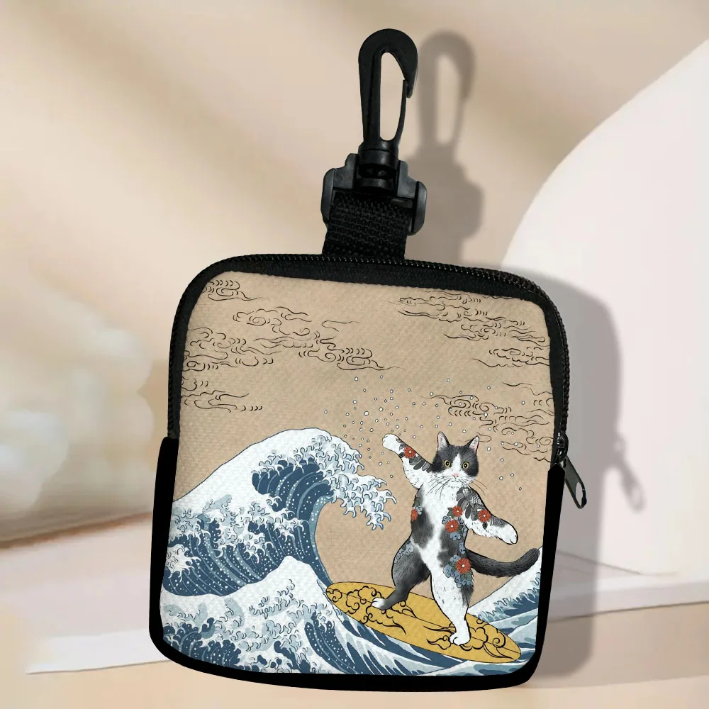 

Funny Cute Cat Women Wallet Mini Purse Coin Purse Fresh Cute Card Bag Sanitary Napkins Bag Earphone Bag 5.23