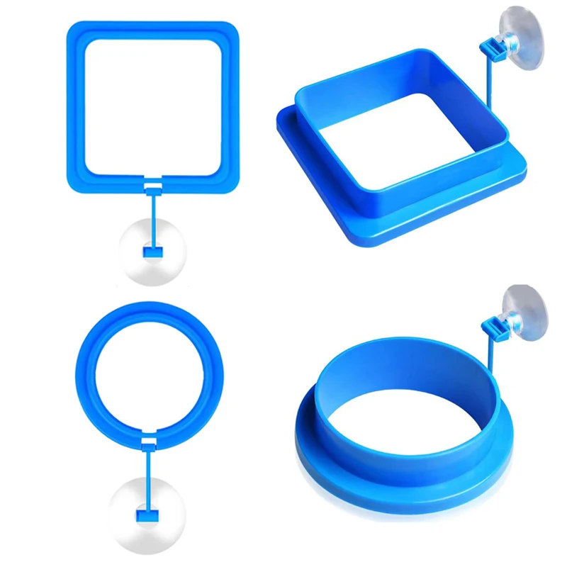 Aquarium Fisch Fütterung Ring Aquarium Blau Schwimmende Station Tablett Feeder Verhindern Lebensmittel Dispersion Fisch Prise mit Saugnapf