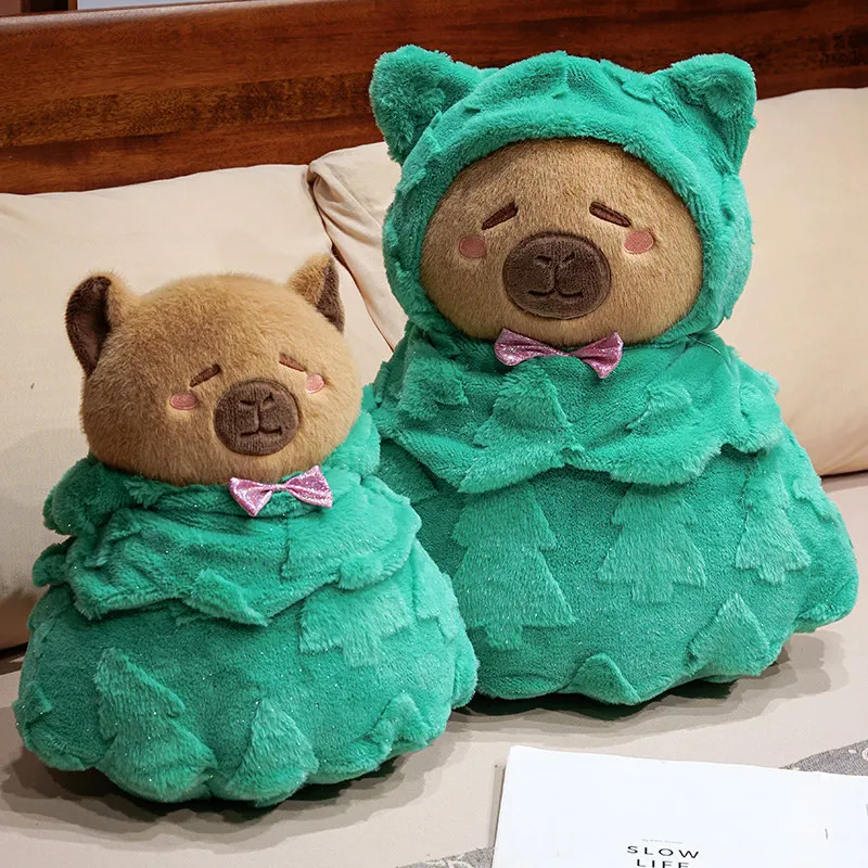 Kawaii New Year Party Christmas Decoration Cute Capybara Tree Plushies Xmas Decor Capi Plush Soft Toys Gift