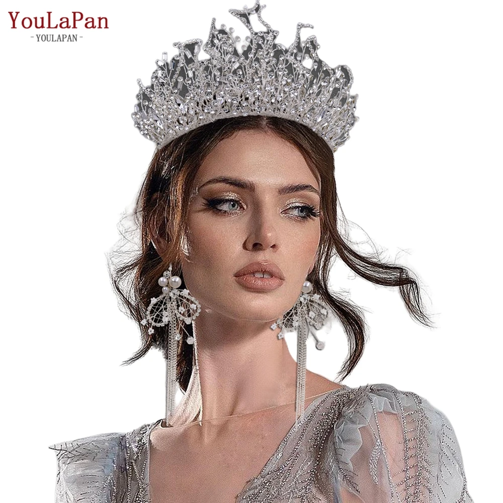 

YouLaPan Exquisite Bridal Crown Headband Handmade Rhinestone Production Suitable Ladies' Banquets Dances Hair Accessories HP369