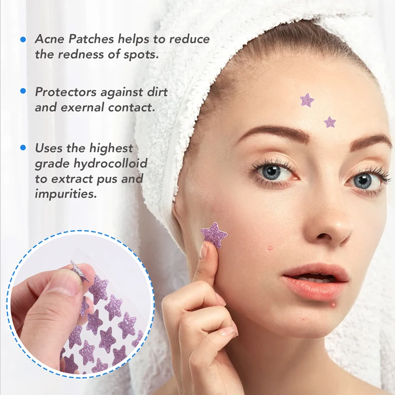 رقعة حب الشباب على شكل بثرة للوجه، رقع حب الشباب الغروانية المائية، ملصقات بقع ملونة (120 قطعة) + وردي + أحمر وردي