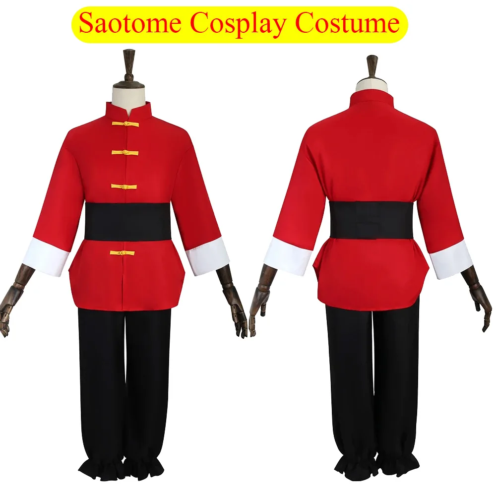 

Ranma Anime Saotome Cosplay Costume Red Uniform Clothing Shirt Pants Belt Adult Outfits Halloween Carnival Party Fantasia Suit