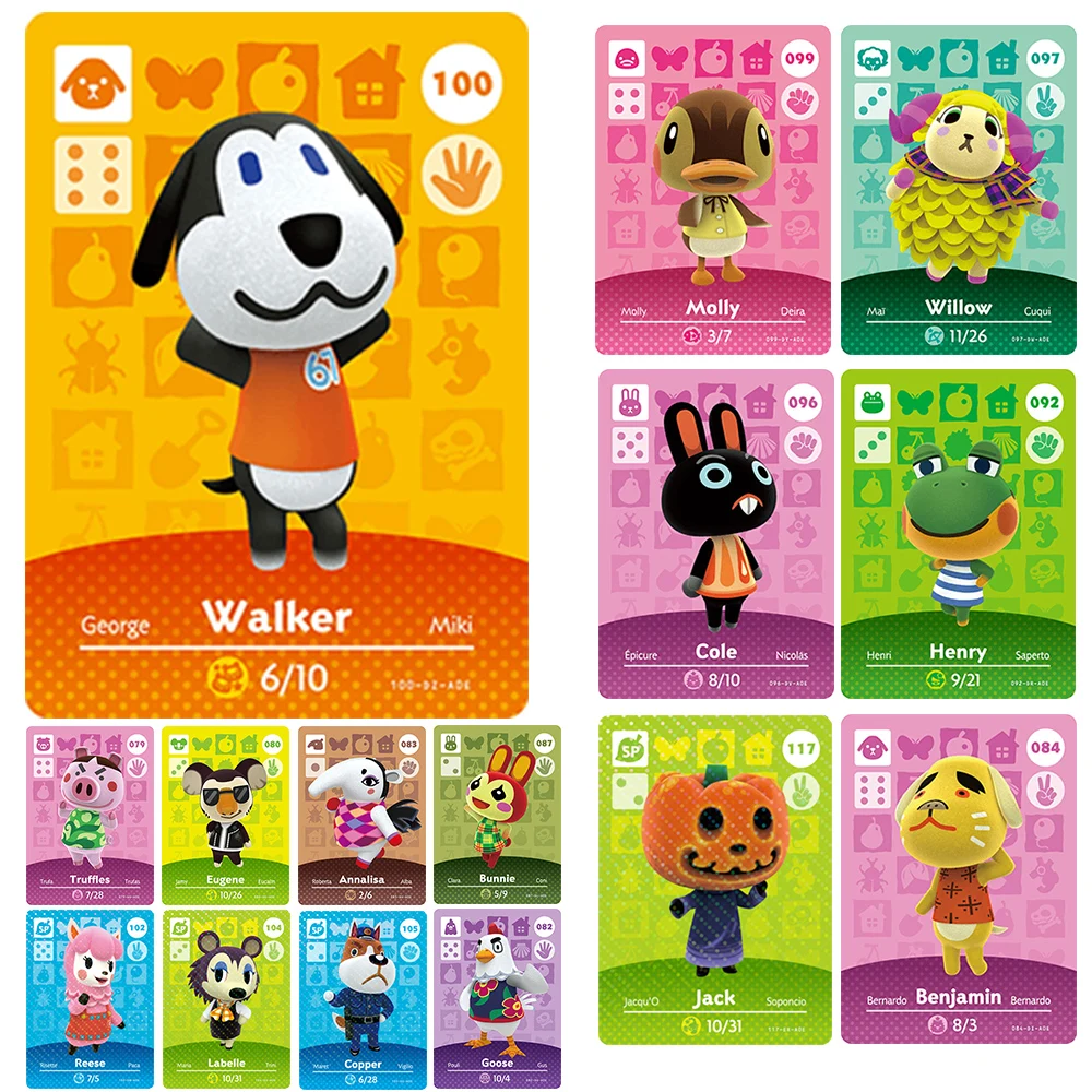 Diverses cartes Amiibo jeu chaud Animal Crossing: nouveaux Horizons divers rôles mignons NS Switch 3DS jeu ensemble amusant recueillir Mini cartes NFC