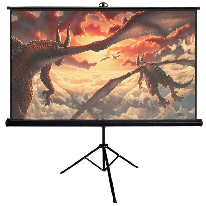 

Factory Direct Selling High Quality 60-150 Inch Tripod Pull Up Standing Projection Screen