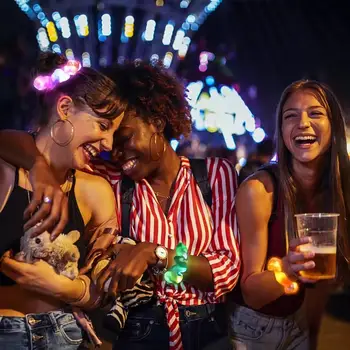 40裝 LED發光髮圈髮帶 女士發光彈力髮繩 夜光派對用品 髮飾 10 最佳銷售 LED秀 - №3