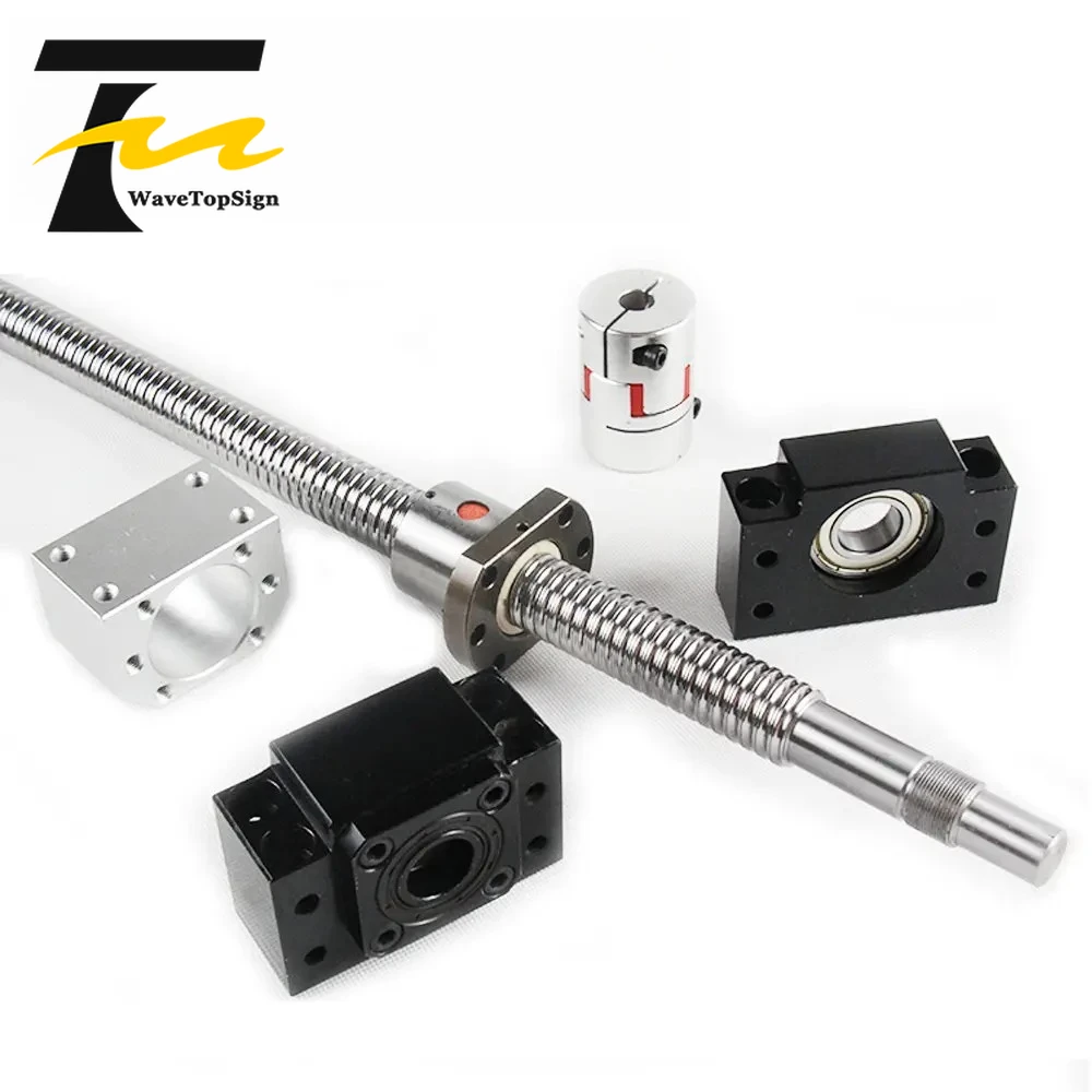 SFU1605 150-1250mm RM1605 Rolled Ball Screw With End Machined+1605 Ball Nut+Nut Housing+BK/BF12 End Support+Coupler For CNC Part