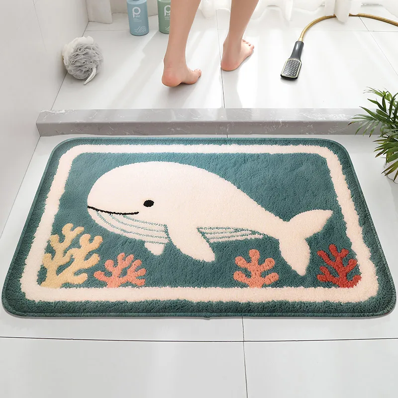 Turtle Bathroom Anti Slip Floor Mat, Household Absorbent Foot Mat, Decorative Mat, Bathroom Small Carpet, Soft and Comfortable view 2