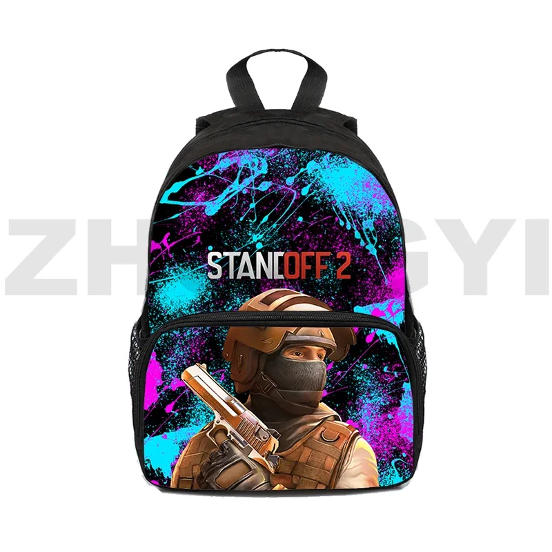 Standoff 2 Mochila Masculina e Infantil, Anime Laptop, Grande Capacidade, Bolsa Feminina, Desenhos Animados, Tiro, Jogo de Guerra, Lona, Bookbag, Impressão 3D