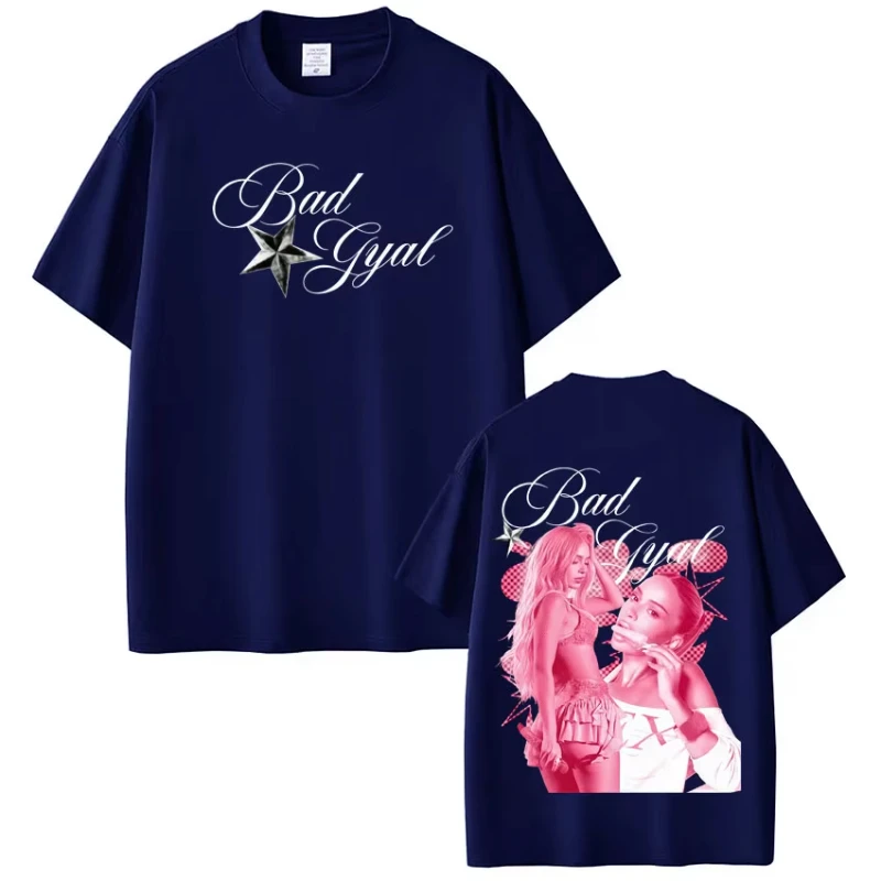Singer Bad Gyal 2026 Tour Fashion Print T-shirt Men Women Harajuku T-shirt Summer Short-sleeved Casual Aesthetic Trendy T-shirts