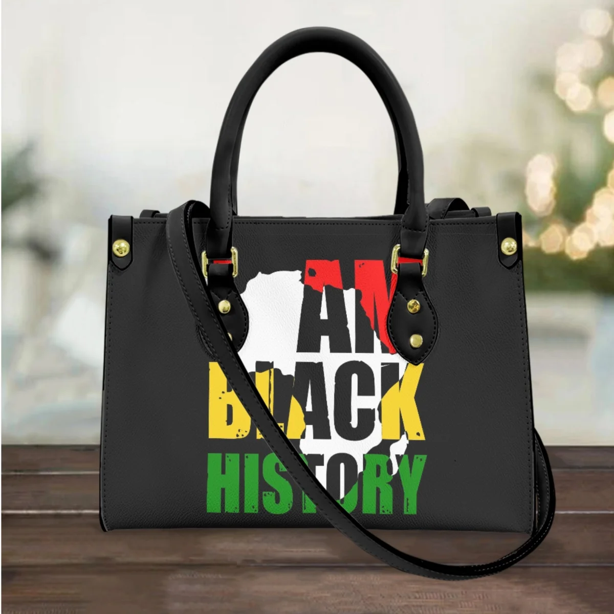 

CrossBody Bags Female Black History Month Print Long Shoulder Strap Ladies Handbag PU Leather Party Small Clutch Coin Purse Tote