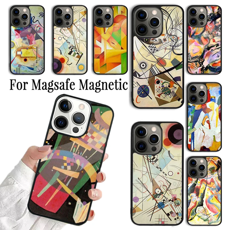 Coque Phone Case For iPhone 16 15 14 13 12 11 Pro Max Plus Magsafe Magnetic Wireless Wassily Kandinsky Abstract Artistic