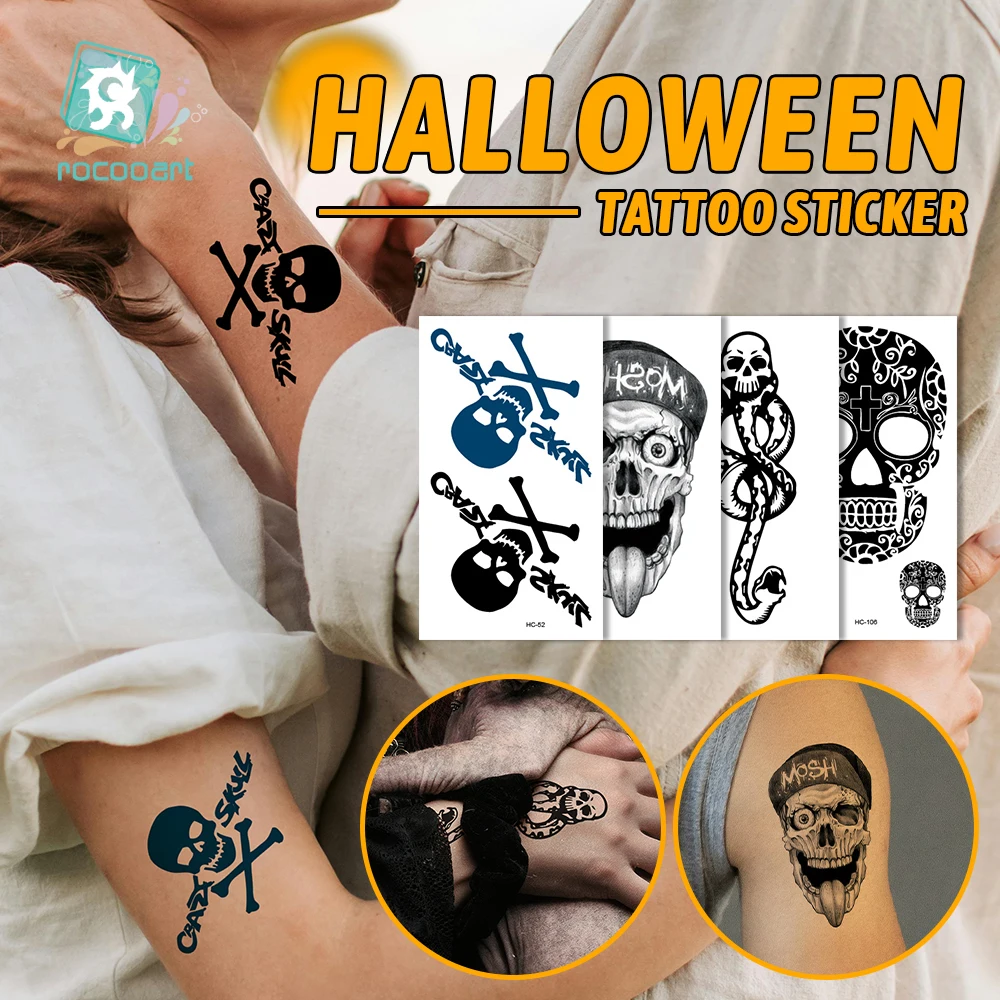 47 diferentes 3d Halloween Zombie sangre labio mano tatuaje pegatina accesorios de Halloween tatuaje temporal pegatinas de tatuaje de cicatriz falsa
