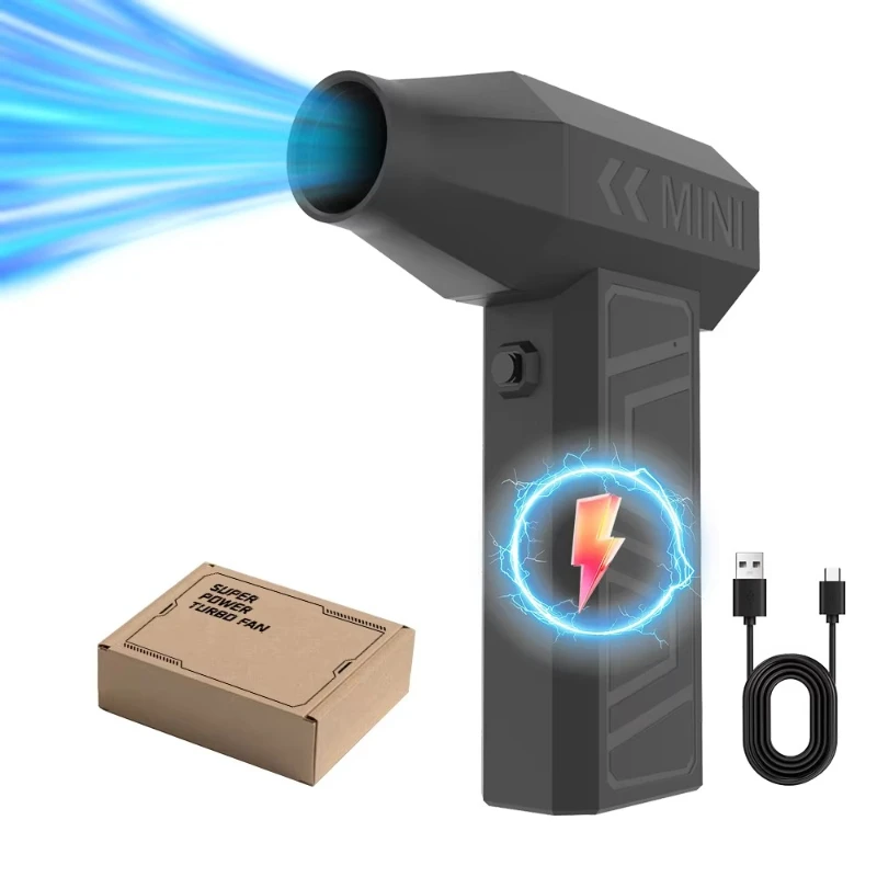 

Мини-турбоструйный вентилятор, 105000 об/мин, электрическая очистка воздуха, сушка волос, портативный ручной пылесборник, вентилятор с питанием от батареи