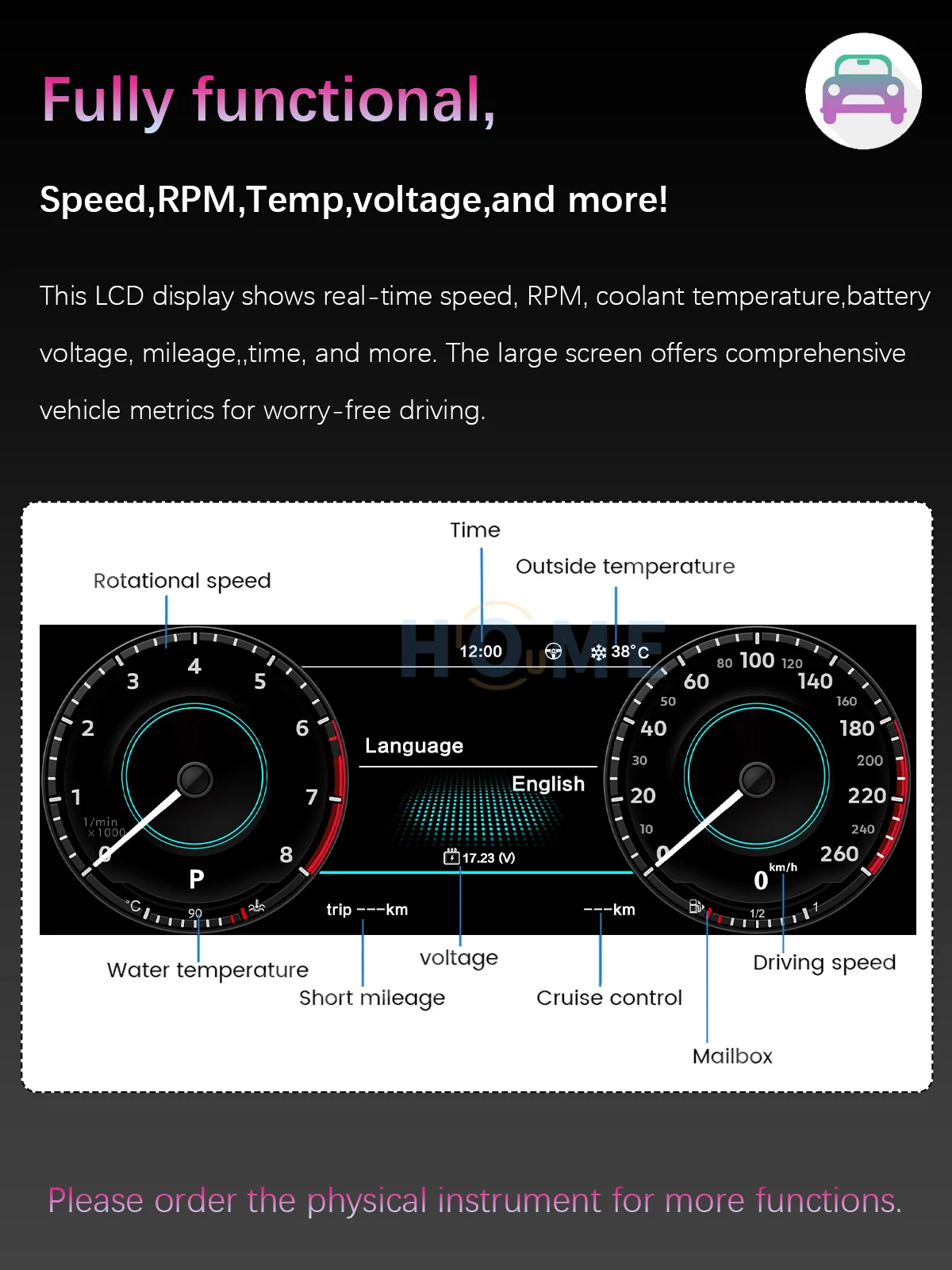 LCD Speedometer Digital Dashboard Panel Virtual Instrument Cluster CockPit For VW Golf 7 Golf 6 GTI Passat B8 B7 B6 CC Scirocco