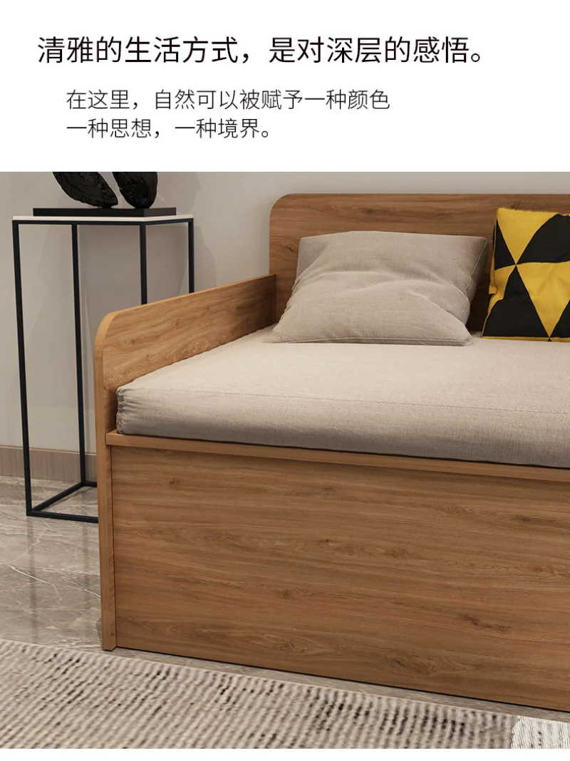 

Small apartment tatami bed, storage bed, study bedroom combination bed 1.2m single