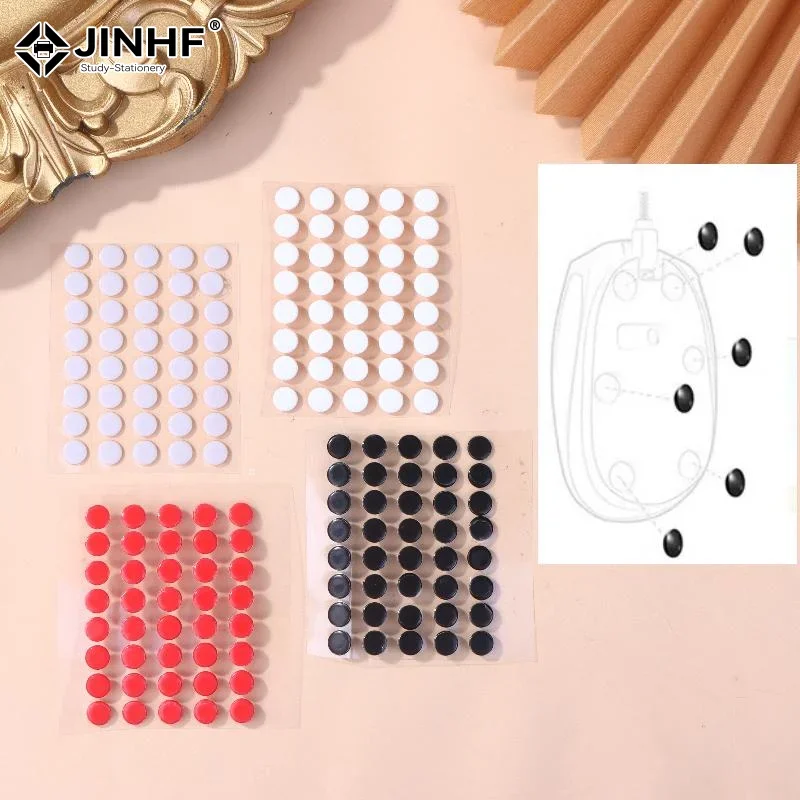 40Pcs 6.5mm Diameter 0.8mm Thickness Small Dots Universal Mouse Skates For Mouse Foot Glide Feet Sticker