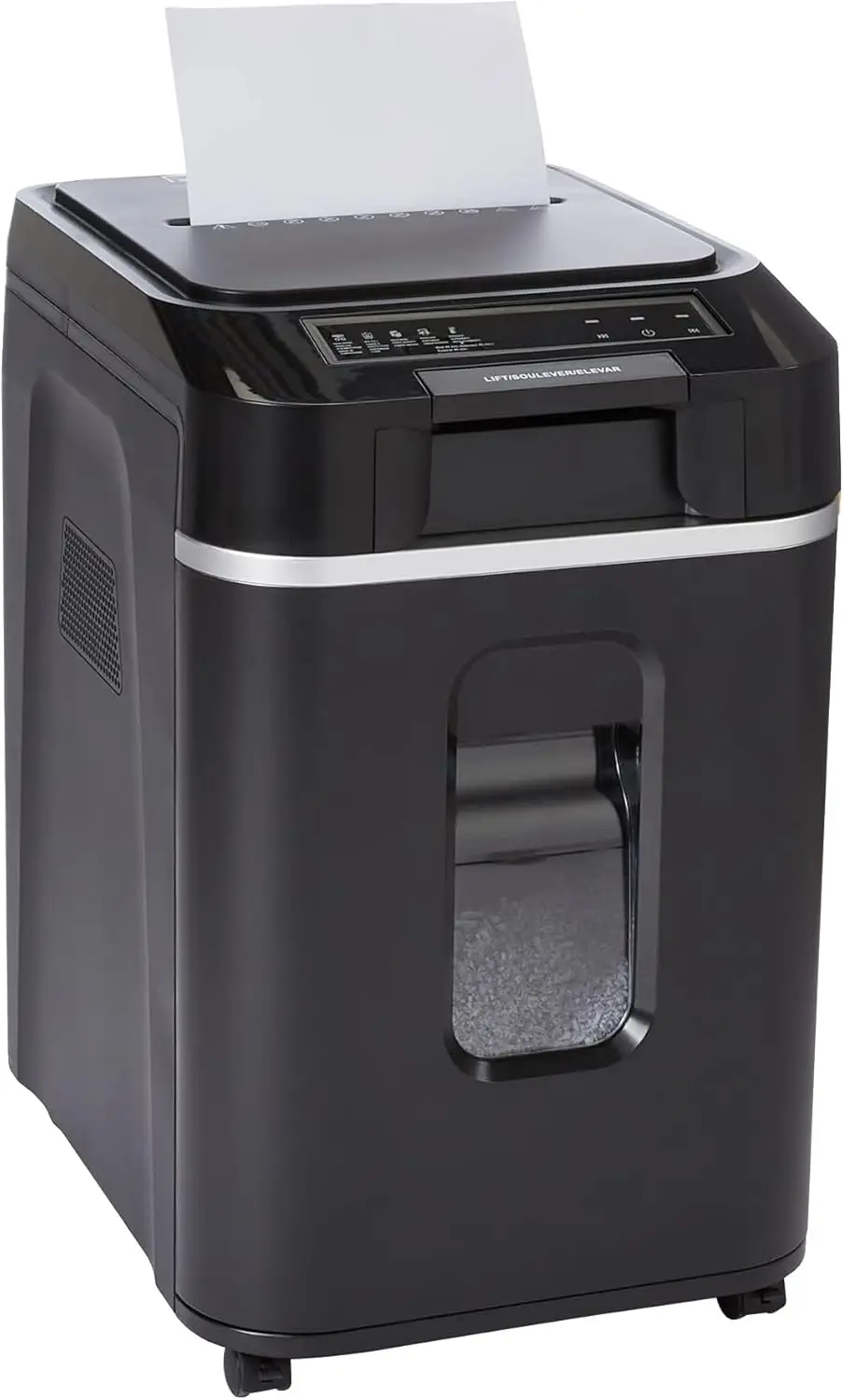 200-Sheet Auto Feed Cross Cut Paper Shredder with Pullout Basket, Black