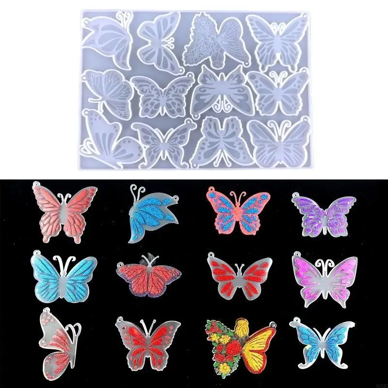 97QE for Creative Keychain Resin Molds for Butterfly Shaped Casting Mold DIY Craft Mould for DIY Women Keychains Pendant Craft