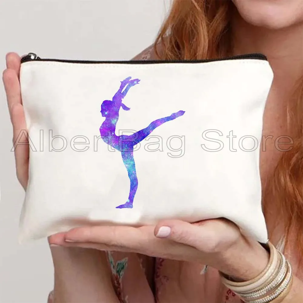 Artistic Rhythmic Gymnastics Girl Gymnast Tumbling Acrobatics Sport Yoga Dance Gift Cosmetic Makeup Toilet Bag Pencil Case Pouch