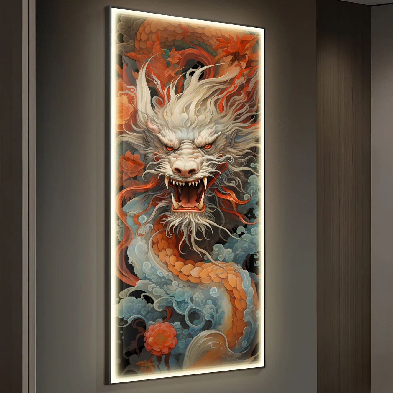 Exorcism To Avoid Disaster Chinese Dragon Porch Lamp Painting Senior Luminescent Club Hotel Corridor Hallway Living Room Mural L