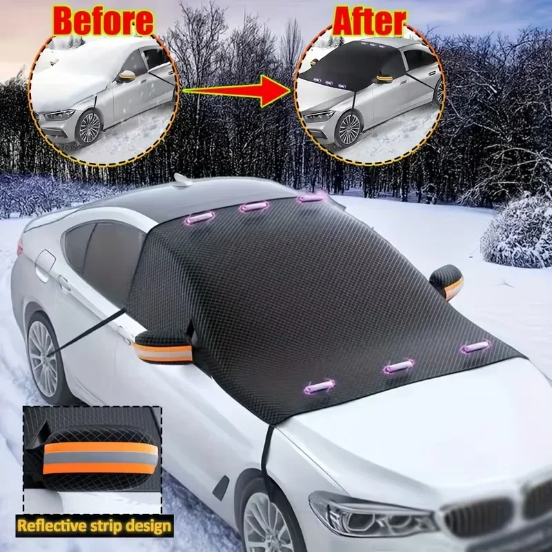 

Magnetic Car Windshield Cover with Reflective Strip, Anti Snow and Anti Ice, Car Windshield Cover | | Durable Plastic Material