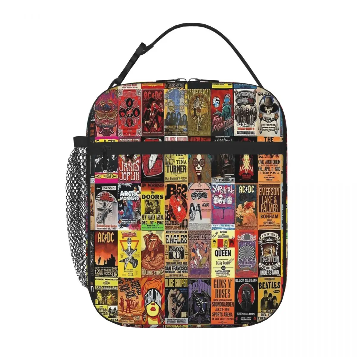 Hot Sale Rock Band Posters Tropical Insulated Food Bag Mini Travel Lunch Handbag