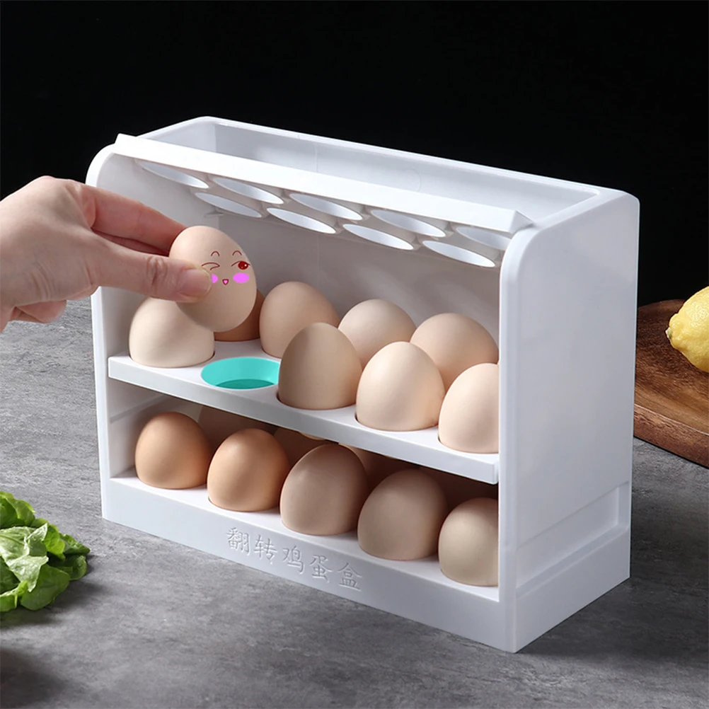 

Egg Storage Container Large Capacity Kitchen Box Fridge ganizer Refrigerator Rack Holder Tray Reusable Household Egg Tray
