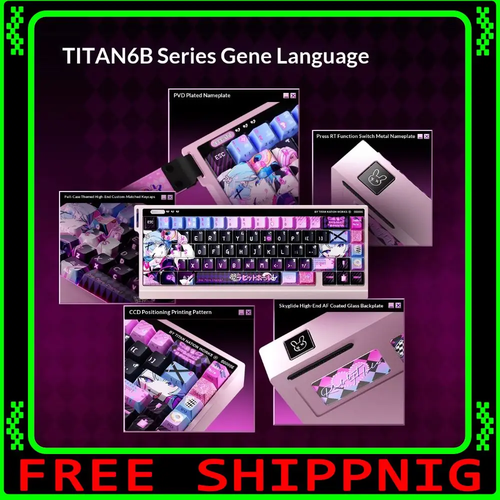 Titan Nation TITAN68V2HE Keyboard Wired Magnetic Axis RT0.001mm 0.08ms TITAN2.0HUB Low Delay 8KHz PC Esports Laptop Keyboards
