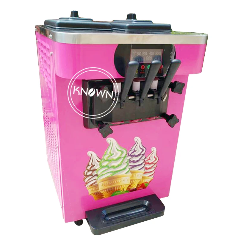 Machine à crème glacée pour magasin d'aliments froids, machine à glace, petite table, document rose, 18L, H