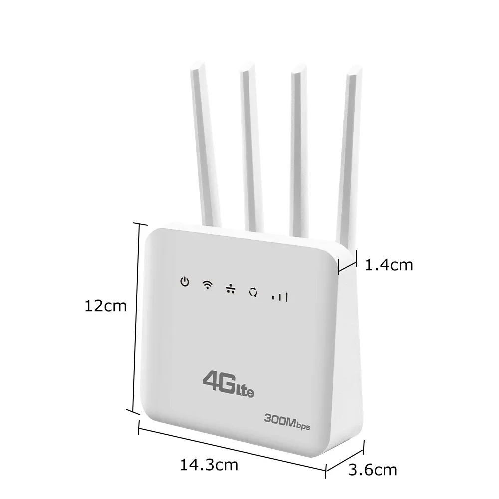 Wi-Fi-роутер с 4G, 150 Мбит/с, 4 внешних антенны