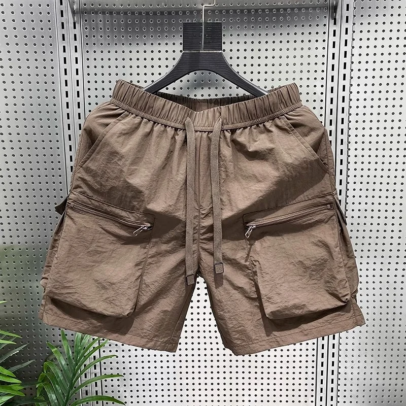 

Trendy Brand Men's Workwear Shorts Summer 2026 Loose Outdoor Quick Dry Ice Silk Five-Quarter Sports Mid-Pants with Big Pockets