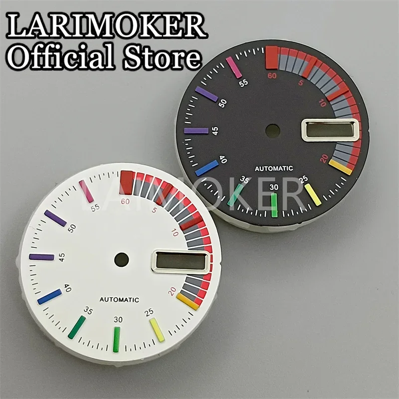 LARIMOKER 28.5mm Black white watch dial Single Calendar Sterile Watch Dial Modified Dials for NH36 Movement Accessor