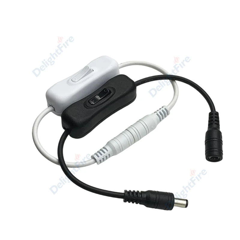 20/22AWG DC Power Cable With ON/OFF Switch 5.5 2.1mm Power Adapter Female Male 12V DC Power Cord For LED Strip Speaker