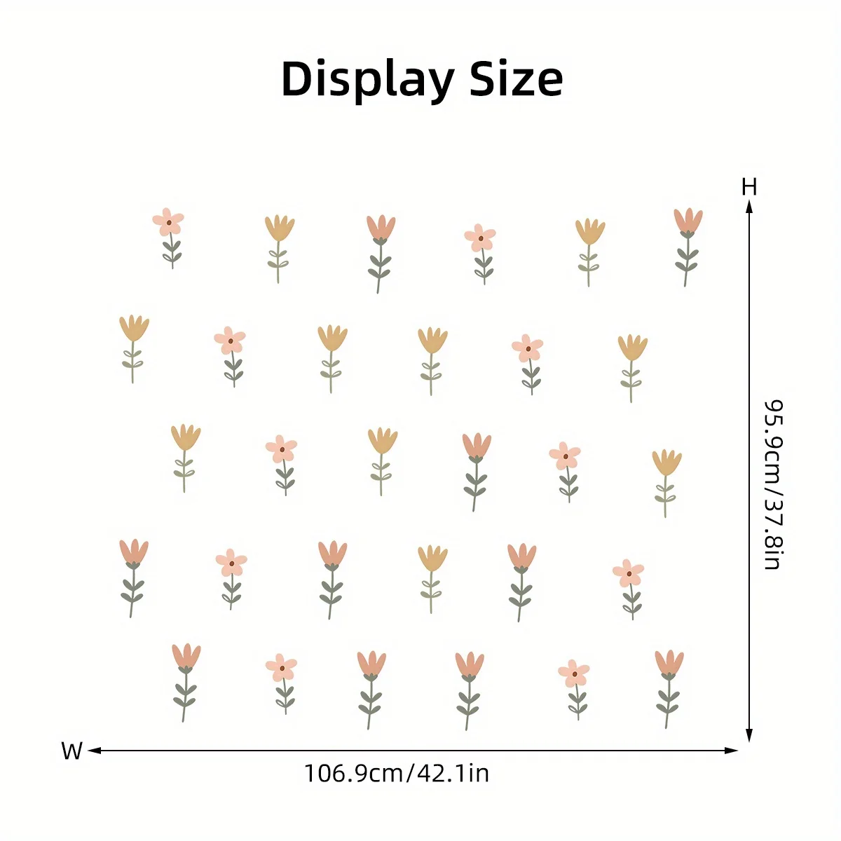 5 قطع من ملصقات الحائط ذات الطراز البسيط على شكل زهرة كرتونية قابلة للإزالة لغرفة النوم وغرفة المعيشة وخلفية الحضانة وديكور الحائط